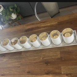 $170 Retail White And Gold Candle Holder 