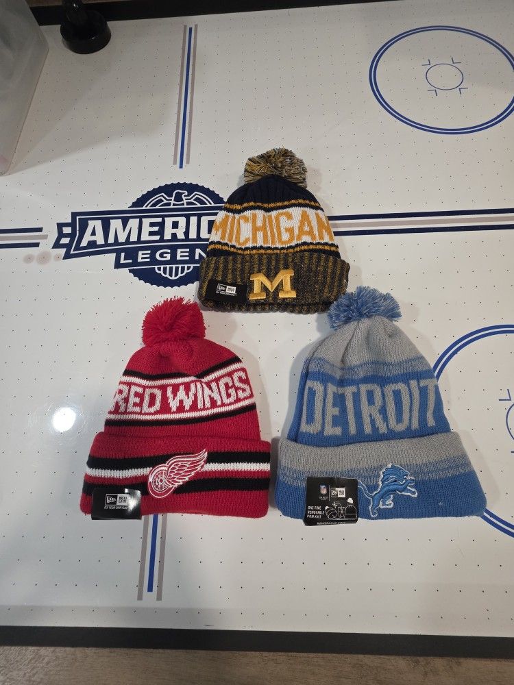 3 NEW ERA HAT BUNDLE......WINGS/LIONS/MICHIGAN