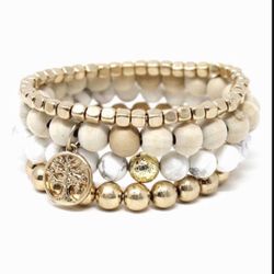 *SALE* ❤️   Tree of Life 4 PC Multi Bead Charm Bracelet *See My Other 800 Items*