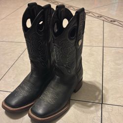 Black Square Toe Boots