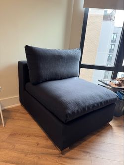 Navy Blue Armless Accent Chair 43”W x 33”D x 27”H