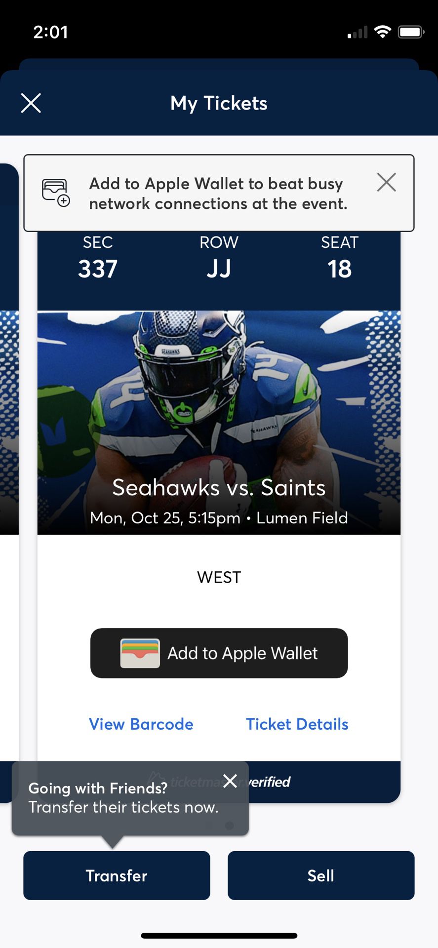 CHEAP Seahawks Tickets Saints Monday Night Football 