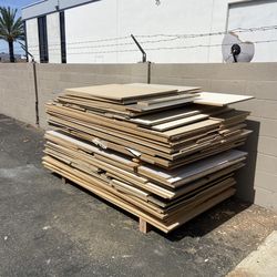 Over 50 sheets of plywood, Formica, and Melamine etc.