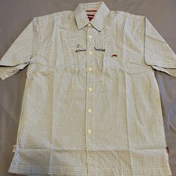 Simms Size Small Button Up Shirt Blue Fishing Men UPF 30 Striper NWOT  Checker for Sale in Palo Alto, CA - OfferUp