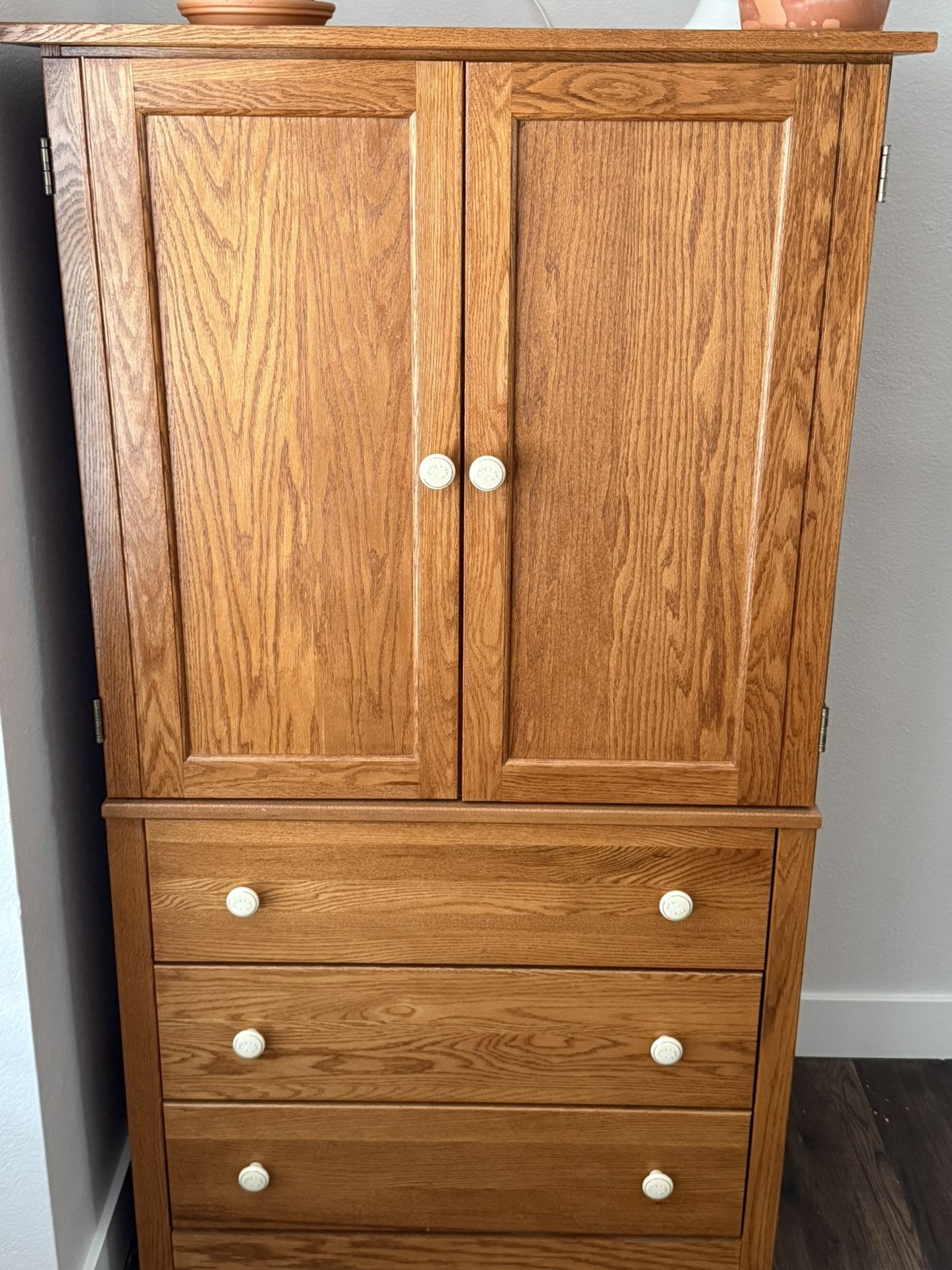 Real oak Armoire/ Entertainment Center