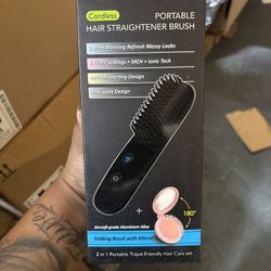 Cordless Hair Brush Straightener 