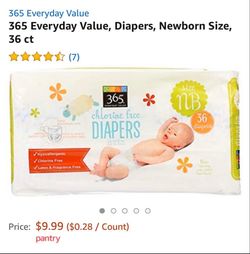 Newborn diapers 5 packs each 36 diapers