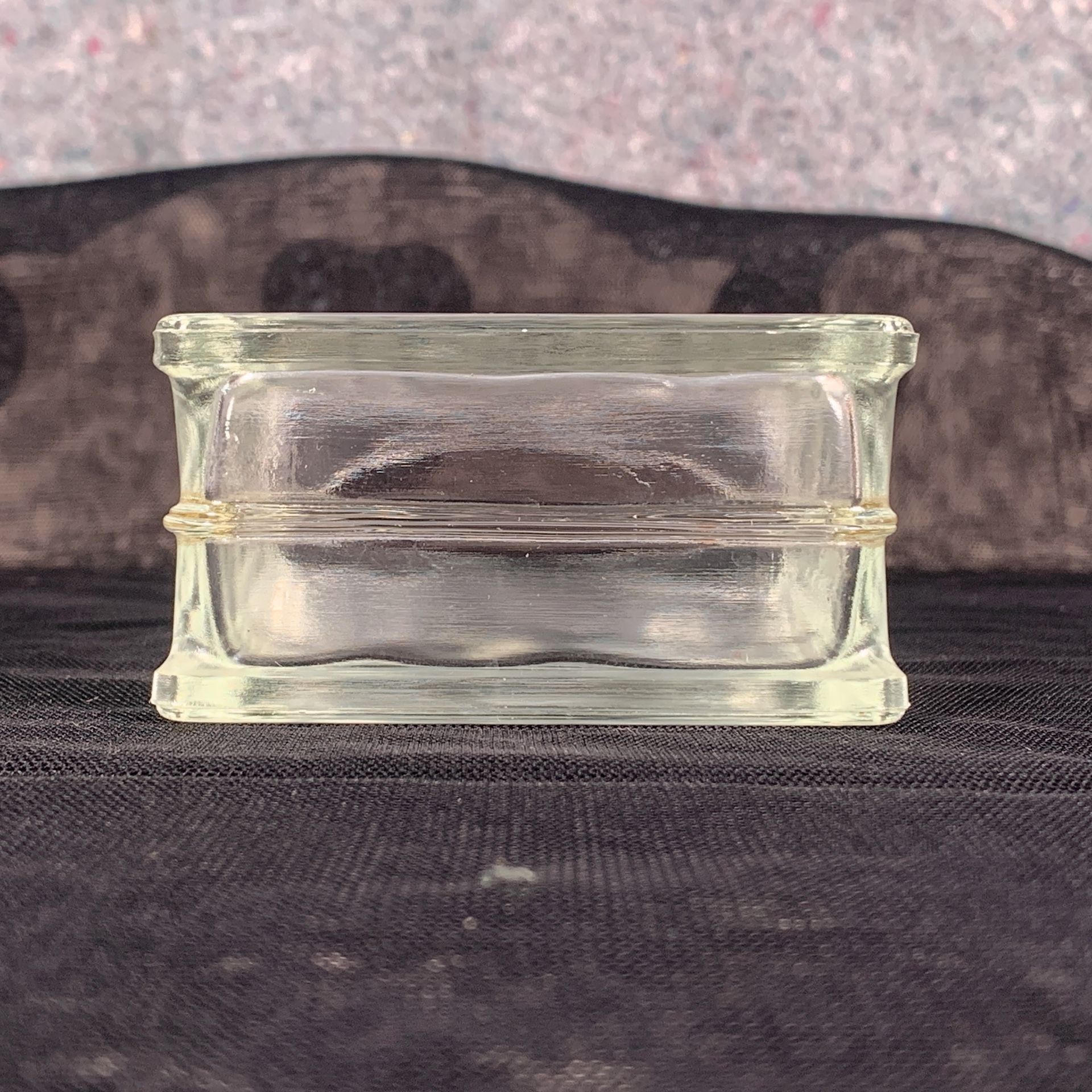 Vintage Hawaiian Etched Glass Block Vase Coat of Arms Hawaii 3.25”H