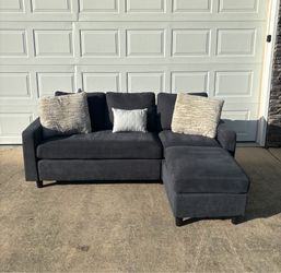Charcoal Blue Sectional Lounge Couch -- Free Delivery