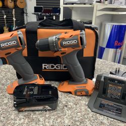 Ridgid 18v Drill/driver, Impact Kit With Battery And Charger