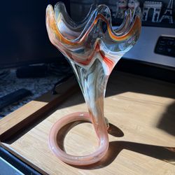 Murano-Style Jack in the Pulpit/cornucopia Vase
