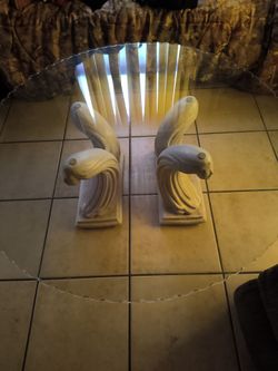 Vintage Hollywood Regency plaster wave coffee table post modern/Palm Beach
