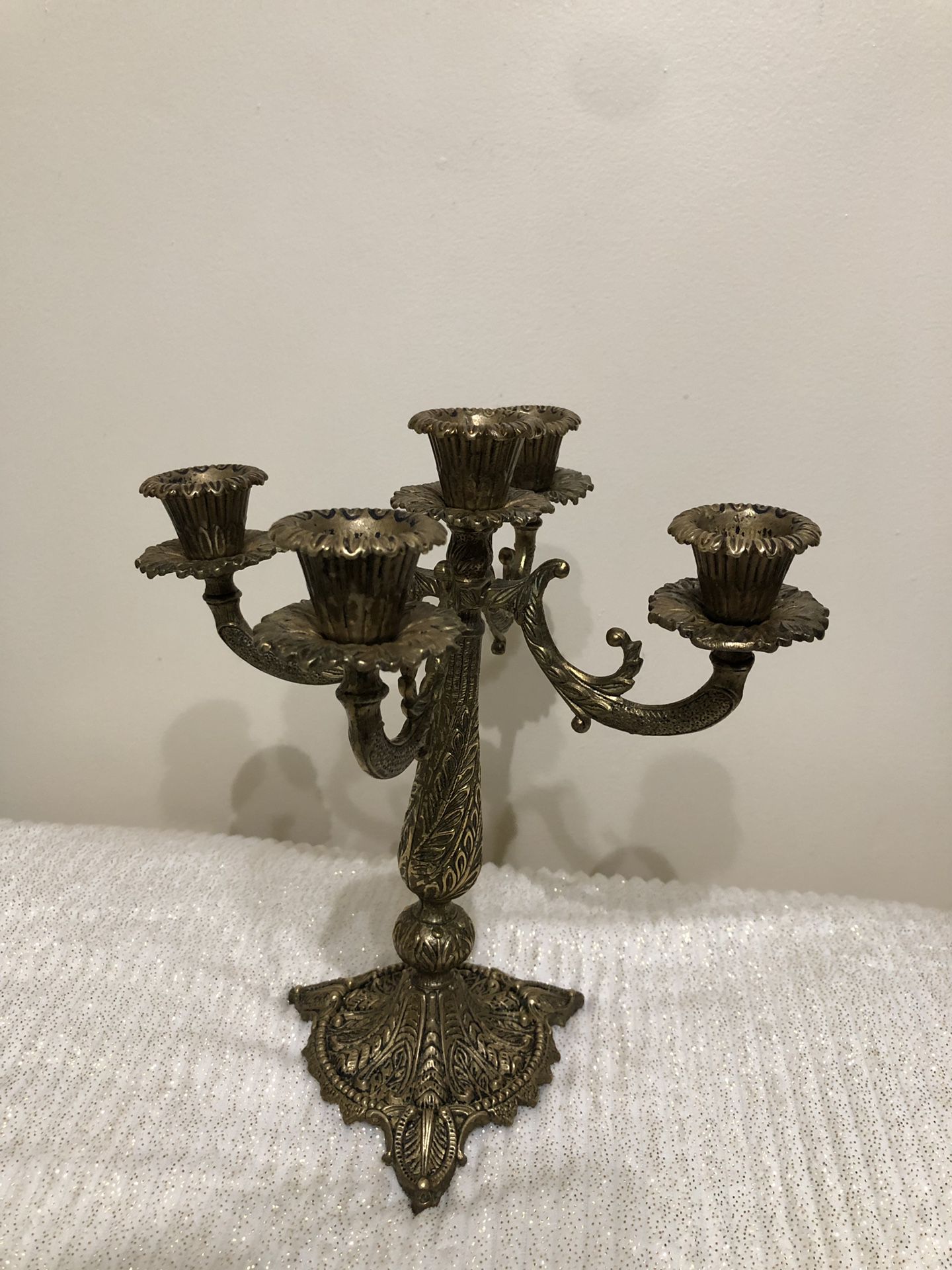 Vintage Israel bronze Candelabra. 5 arms