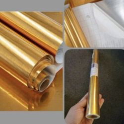 Gold Kitchen Oilproof Sticker Waterproof Sticker Peel and Stick  17.71 x 118 (2 Pcs) 