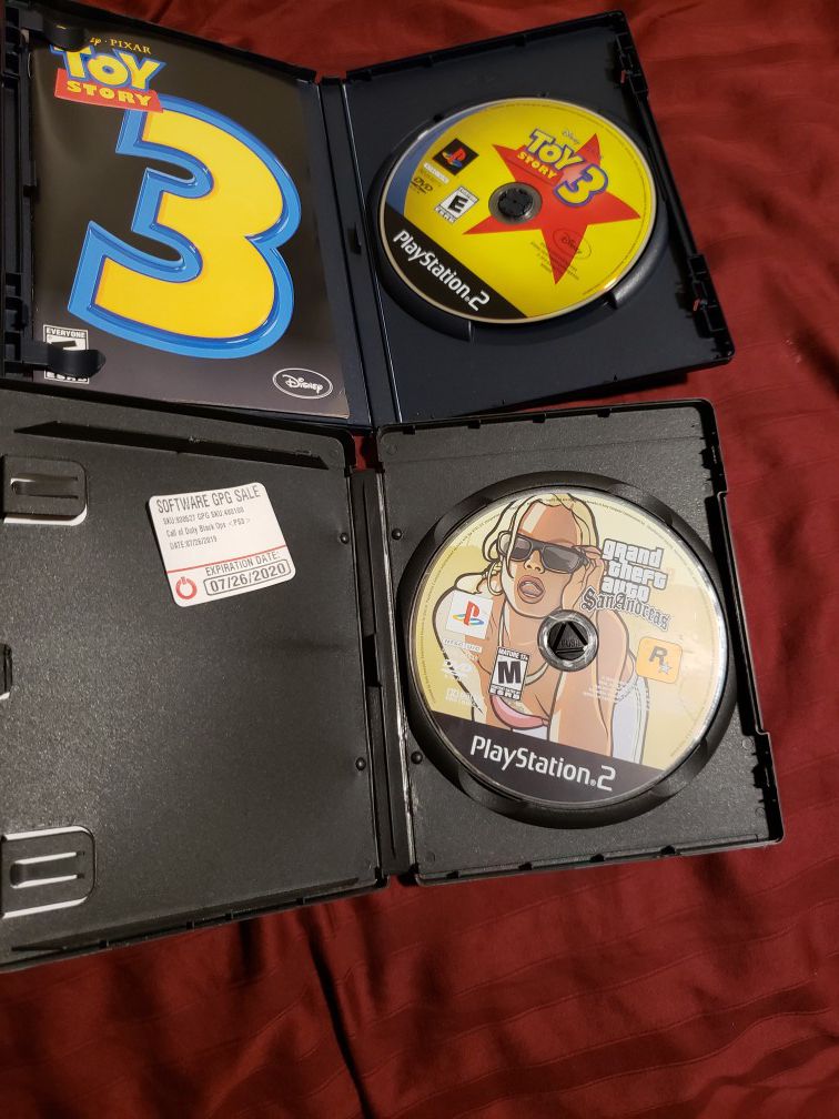 Ps2 toy story 3 and gta san andreas