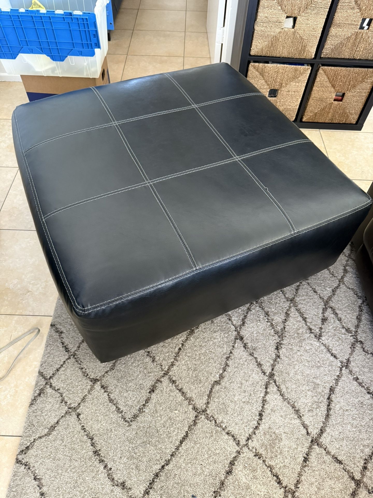 Leather Ottoman