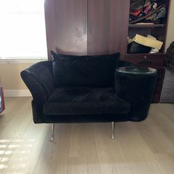 Black Velvet Chair LIKE NEW 