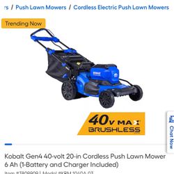 Kobalt battery operated push lawn mower