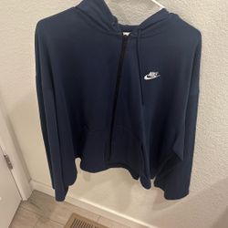 Navy Cropped Nike Zip Up