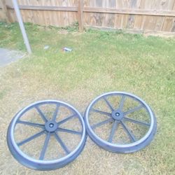 Two big wheels for a wheelchair
