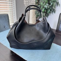 Sondra Roberts Squared black vegan leather tote bag,