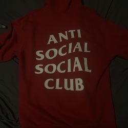 Red And White Ain’t Social Social Club Hoodie