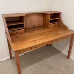 Ikea Wooden Desk W 3 Drawers 
