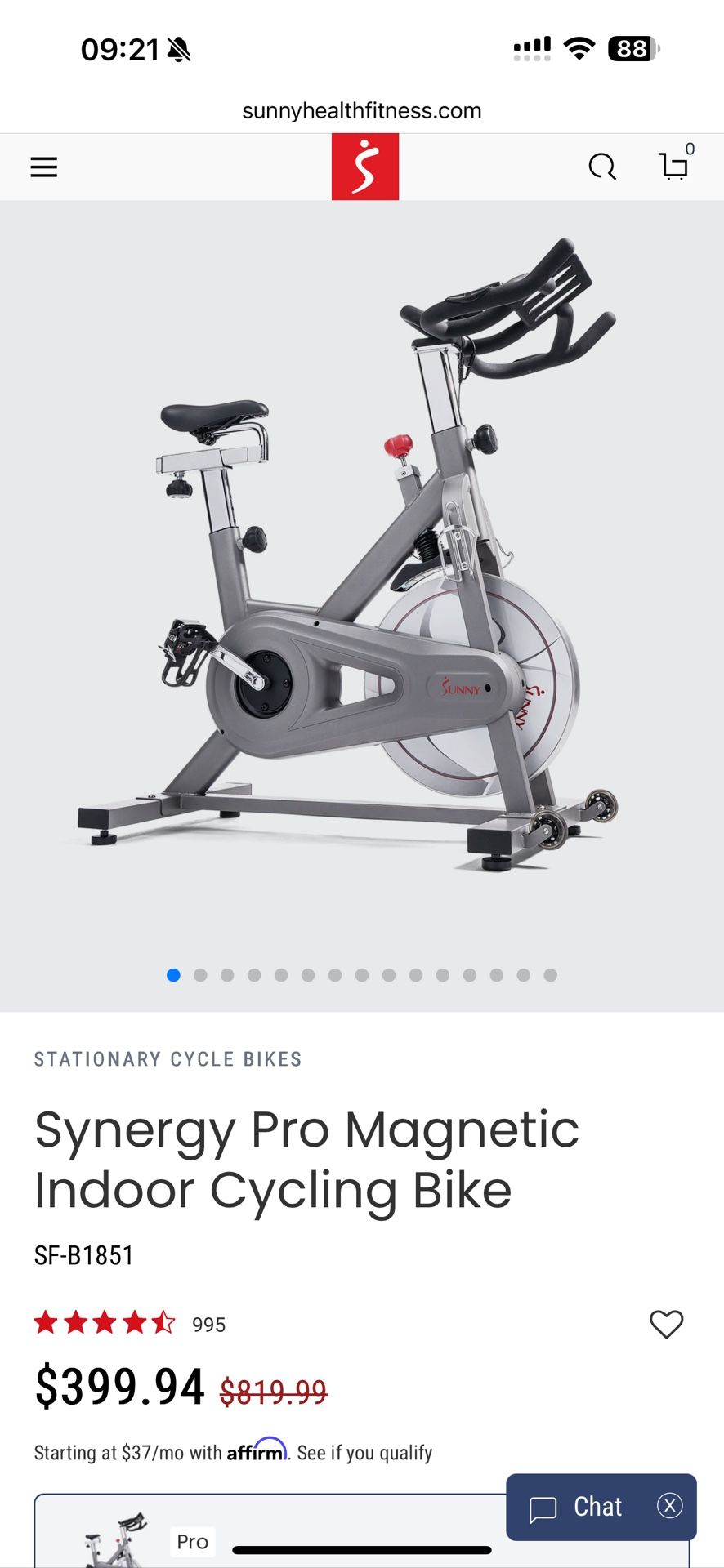 Sf B1851 Synergy Indoor Bike Sunny Health And Fitness Synergy Pro