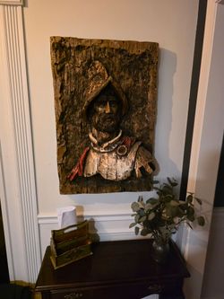 *RARE Vintage 1967 Vanguard Studios Conquistador Wall Art Faux Wood Plaque 3D