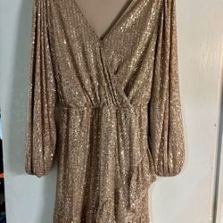 Lauren Conrad Gold Sequin Dress 