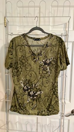 Victoria ladies green and black blouse