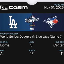 DODGERS VS BLUE JAYS COSM GAME 7