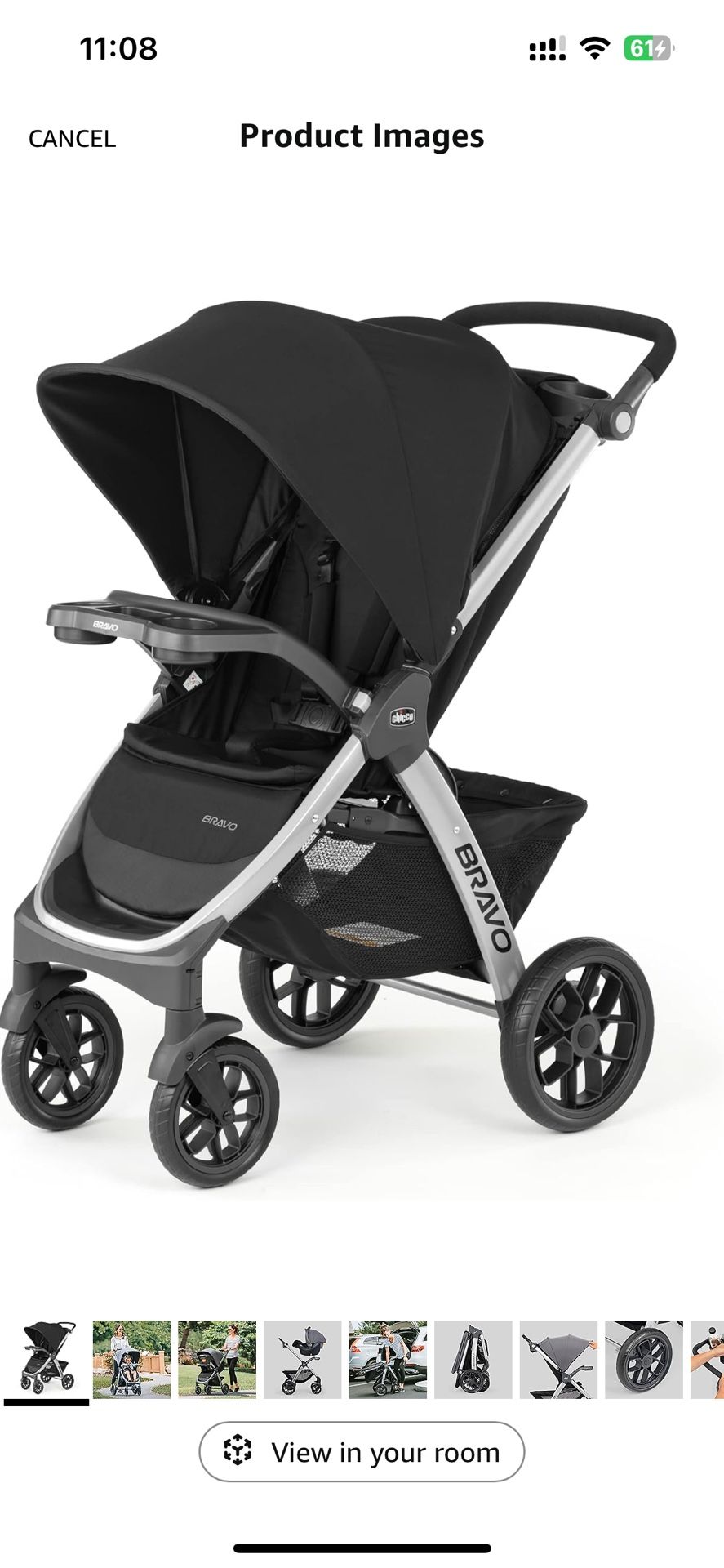 Chicco Bravo Quick-Fold Stroller - Black