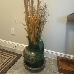 Large Decorative Water Jug W/ Plate