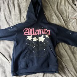 Navy Blue “Atlanta” Sp5der Hoodie Size Large 