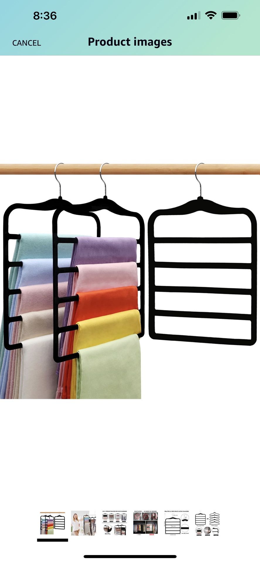 Closet Organizers and Storage,3 Pack Velvet Pants-Hangers-Space-Saving,Non Silp 5 Tier Organization-and-Storage Clothes-Hanger for College-Dorm-Room-E