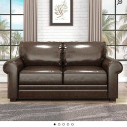 69'' Genuine Leather Loveseat