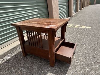All Wood End Table With Drawer