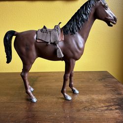 Johnny West Dark Brown Horse w/Saddle