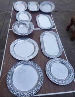 10 Pewter Platters 