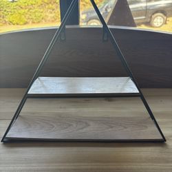 Two Tiered Triangle Hanging Wall Shelf