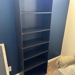 Modern Black 6 Tier Bookshelf