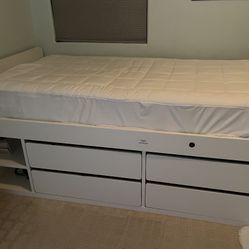 Twin Bed Frame with Storage Drawers