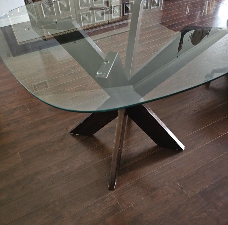 Glass Dining Table Only, No Chairs 