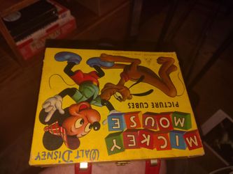 Walt Disney Mickey Mouse Picture Cubes Vintage Set