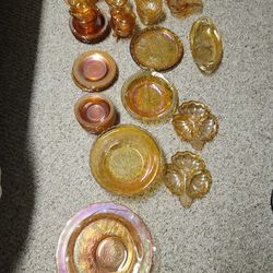 Gold Carnival Glass Huge Lot