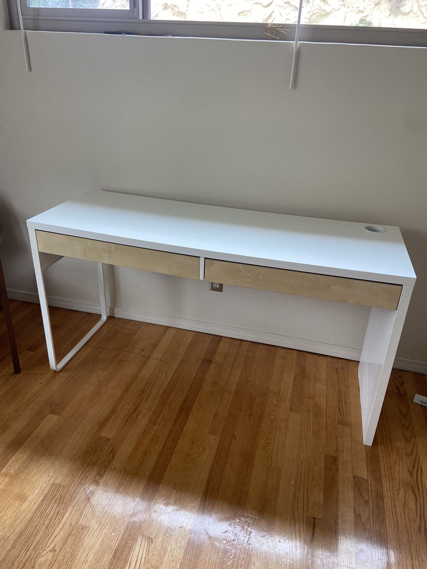 Ikea Micki Desk With blonde Wood Drawers