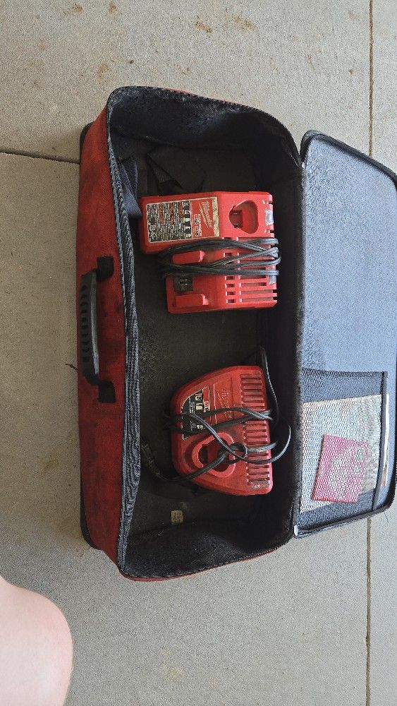Milwaukee battery Chargers and Bag