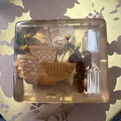 VTG Basket/Dried Flower/Coffee Beans ClearFloat 3X3.5” Lucite Kitchen 3min Timer