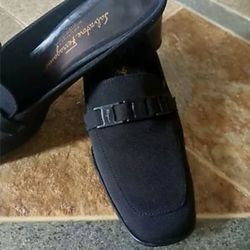 Salvatore Ferragamo Black Tourne Mules